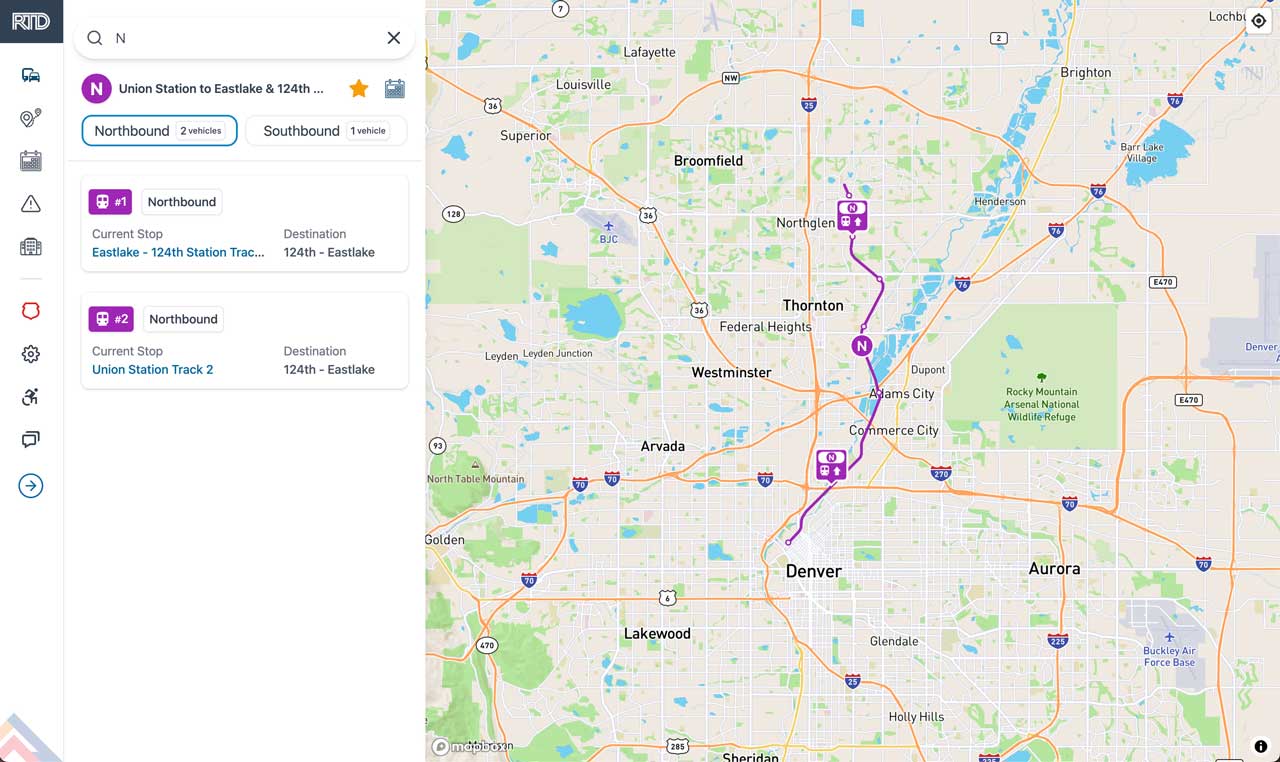 Desktop view of Sample Route View