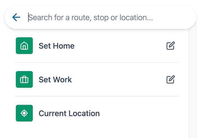The travel search bar